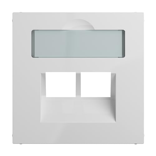LEGRAND, SEANO Abdeckung 2x RJ45 für Datendosen von Metz, Telegärtner und Rutenbeck, inkl. Beschriftungsfeld, Farbe: Ultraweiß, 765159
