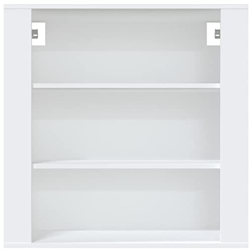 Armoire murale pour vaisselle en contreplaqué blanc meuble chic robuste - 4