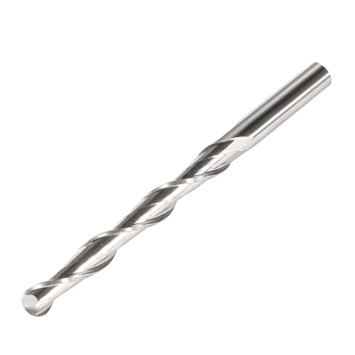 Image of HARFINGTON 2pcs Ball Nose End Mill 6mm Diameter 52mm Cutting Length 6mm Shank High Speed Steel 2 Flutes Spiral Upcut CNC Router Bits