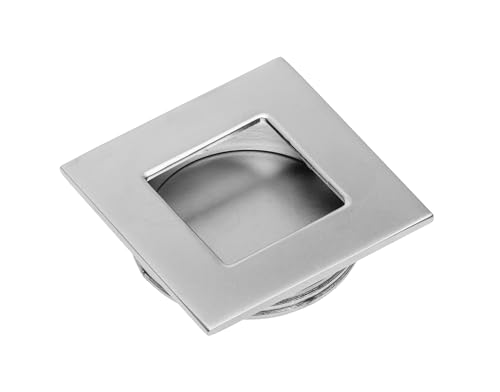 GTV Poignée de Meuble Encastrable Carrée B226, 40.5 mm, Design Affleurant pour Portes Coulissantes, Sécurité Accrue sans Bords Saillants, en ZnAl, Finition...