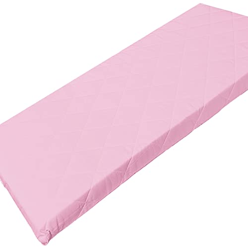 新日本通販EX 日本製 マットレス ごろ寝 70×180cm 三層式 エアープレス 軽量 高反発 固反発 お昼寝マット 厚さ約7cm 抗菌 防臭 ナノプラチナ繊維 防カビ (がわ70×180cm 本体65×175cm) (ピンク)