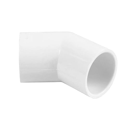PVC White Metric Plumbing Fittings Pipe Tubing for Aquarium Fish Tank Pond Solvent Weld Plumbing (45 Degree Elbow, 32mm)
