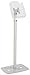Literature Floor Stand, 8.5 x 11 Inch Magazine or Catalog Holder, Height Adjustable Kiosk (Silver)