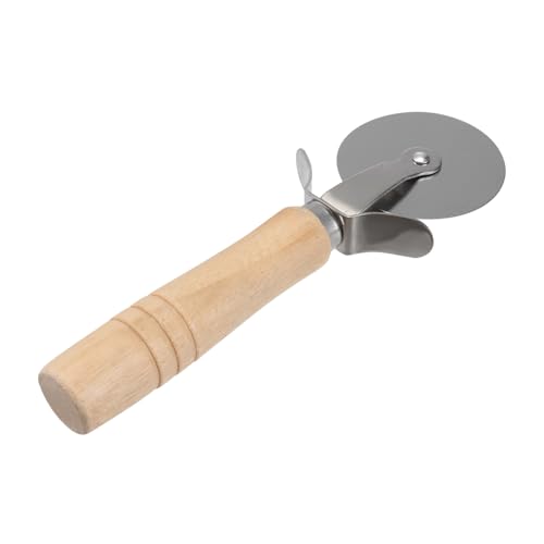 Cabilock Pizza Cutter Wheel Wooden Handle Pizza Knife Dough Roller Heavy Duty Lattice Cutter Pastry Tool Kitchen Baking Tool