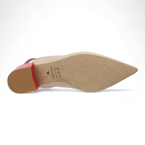 Women's Heidi Leather Slingback Pumps - Biscuit/Red3