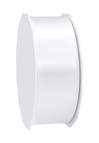 finemark 25 m x 40 mm Satin Ribbon White (601) Double-Sided Satin Ribbon Without Wire Soft and Shiny Gift Ribbon Decorative Ribbon Double Face Decorative Ribbon Decorating Crafts - Image 2
