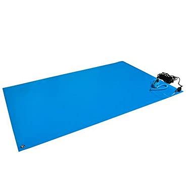 ESD Grounding Mat with wrist band & grounding cord blue color 3 layer & 2 mm thick Size - [3x6.6 ft]