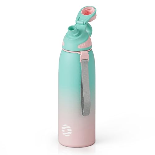 Image of FJbottle 32oz Stainless Steel Insulated Water Bottle No Straw Spout Lid | Double Wall Vacuum Insulated, 18 /8 Stainless Steel, Leakproof, BPA-Free, Sports Flask Ideal For Gym Workout Hiking Travel