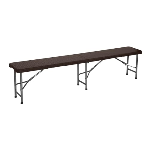 THINIA HOME Banco Plegable Catering Efecto Ratán 180x30x43cm
