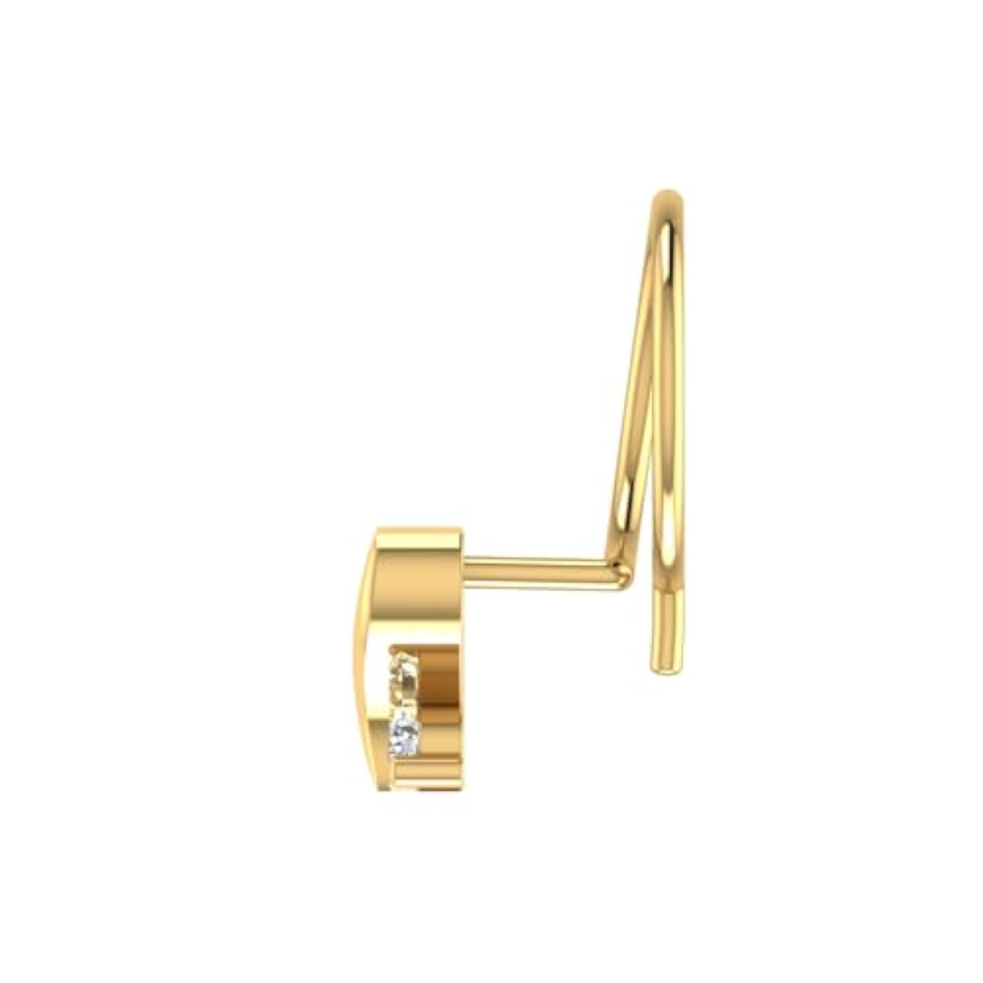 Women's 14Kt White Gold Stud Nosering, Elegant