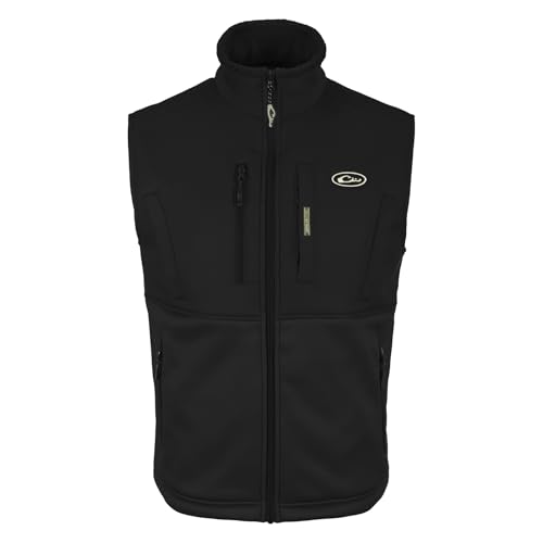 Drake Waterfowl Men's Hole Shot Solid Warm Durable Water-Repellent Adjustable Outdoor Hunting Vest with Handwarmer Pockets