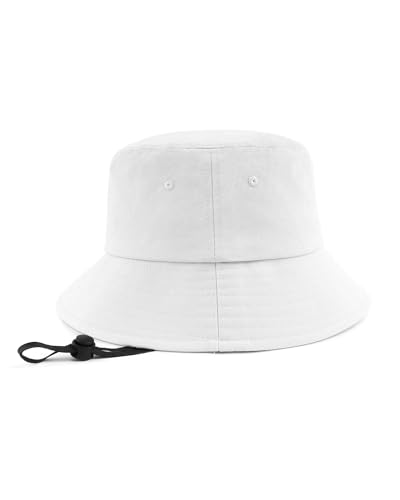 Image of XXL Oversize Bucket Hat Reversible, XL L M S Fisherman Sun Cap With Chin Strap, Travel Beach Outdoor Hat For Men Women