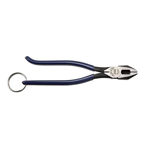 Klein Tools D201-7Cstt Slim Ironworker Pliers With Heavy Duty Knurled Jaws, Induction Hardened Knives, And A Split Tether Ring #TOP2