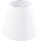 GO&SO GOSO White Lamp Shade Small Drum Lamp Shade Natural Faux Silk Lamp Shades for Table Lamps-5 * 9 * 6.4inch(Spider) Rustic Lampshades Replacement No Assembly Required-Modern Bell Shade Cone