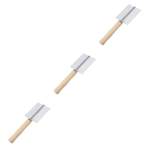Peigne en acier inoxydable Happyyami et brosse à poils d'animaux pour le toilettage, lot de 3