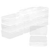 TNSLAND 11 Stück Kleine Aufbewahrungsbox Rechteckige Plastikboxen Sortierbox Aufbewahrungsbehälter mit Deckel Transparent für Kleinteile Schmuck Perlen Schrauben Zubehör 10.5*7.5*3.5cm, 10.5*7.5*3.5cm