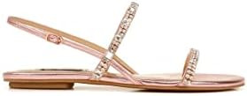 Badgley Mischka womens Slingback, Flat Sandal, Silver Leather, 8 US | Image 1