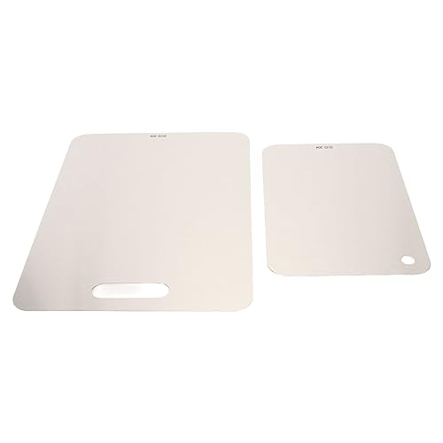 Juego de Tableros de Corte de Acero Inoxidable, Tablas de Corte Grandes y Pequeñas de Doble Cara para Carne, Frutas, Verduras, Comida para Bebés con Espacio para Ahorros, Uso Saludable para la