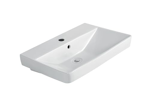 sanicomfort Waschbecken OPIA, eckig, 55 cm, Waschtisch aus Sanitärkeramik, weiß sanicomfort Waschbecken OPIA, eckig, 55 cm, Waschtisch aus Sanitärkeramik, weiß