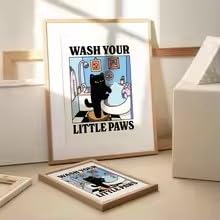 Décoration murale chat noir pour habiller les murs vides de votre salle de bain