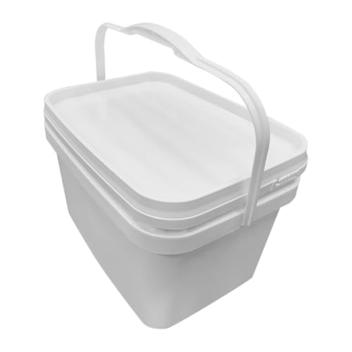 SHINEOFI Seau de Peinture Blanc en PP 10l avec Couvercle et Poignée Seau de Rangement Léger et Polyvalent pour Peinture et Usages