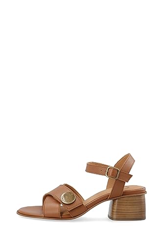 Sandal Leather CA'SHOTT Casstina en cuir haut de gamme avec talon stable