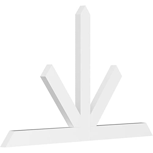 Ekena Millwork GBP060X38X0204SAR00 Saratoga Architectural Grade PVC Gable Brackets 60"W x 37 1/2"H x 2"D x 4"F, 15/12 Pitch