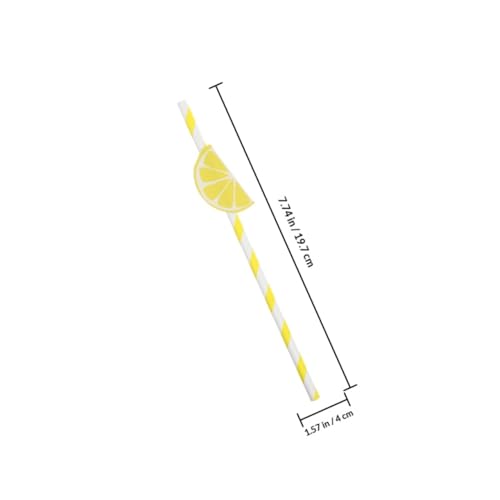 KICHOUSE 40 pitillos de papel con patrón limón amarillo miniatura 2