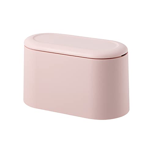 卓上ゴミ箱 ごみ箱 ゴミ箱 ふたつきゴミ箱 ふた付きダストボックス サニタリーボックス インテリア雑貨 密閉 音無し 消臭 省スペース 押し弾ける 可愛い オフィス 室内 キッチン 洗面所 車載 トイレダストボックス 日用品 掃除用品 (ピンク)