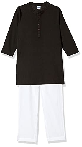 Image of Amazon Brand - Jam & Honey Cotton Boy Festive Printed Kurta And Pyjama Set Which Is Both Comfortable And Stylish