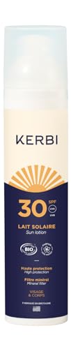 Crema Solar Bio SPF 30 Perfume Yodado Monoi, 99,3% Natural, Vegano, Kerbi