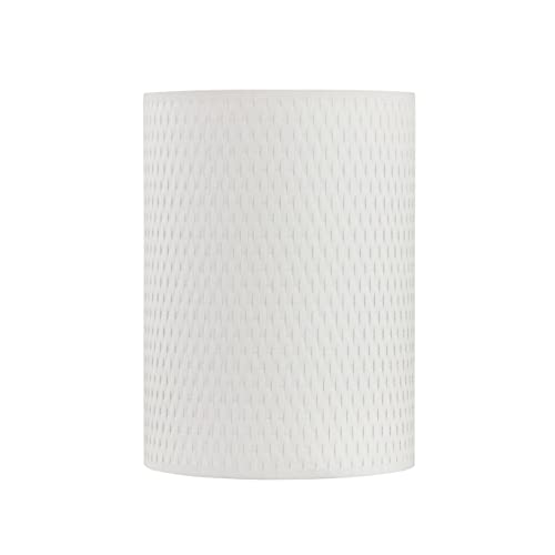 Aspen Creative 31308 Contemporary Drum (Cylinder) Shaped Spider Construction Lamp Shade in White Woven, 8" wide (8" x 8" x 11")