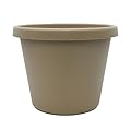 The HC Companies Prima Round Plastic Plant Pot w/Rolled Rim - Lightweight & UV Resistant Flower Pot for Herbs & More - Outdoor & Indoor Plant Pots w/Drainage (20 inch, Sandstone, Pack of 1)