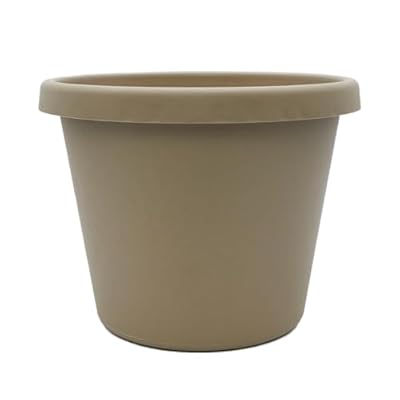 The HC Companies Prima Round Plastic Plant Pot w/Rolled Rim - Lightweight & UV Resistant Flower Pot for Herbs & More - Outdoor & Indoor Plant Pots w/Drainage (20 inch, Sandstone, Pack of 1)