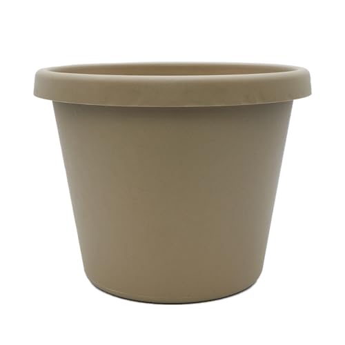 The HC Companies Prima Round Plastic Plant Pot w/Rolled Rim - Lightweight & UV Resistant Flower Pot for Herbs & More - Outdoor & Indoor Plant Pots w/Drainage (20 inch Sandstone Pack of 1)