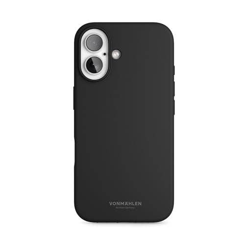 Vonmählen Coque en Silicone Doux pour iPhone 16 Plus - Protection Écran et Caméra, Découpes Précises, Non Glissante, Résistante aux Chocs - Noir