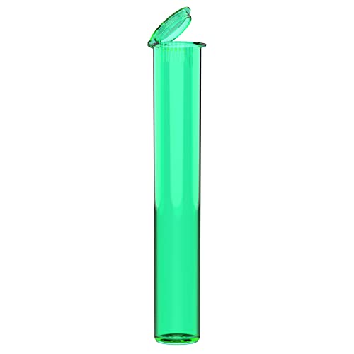 Image of Dragon Chewer 116mm CR Plastic Packaging Pop Top Tubes - Child Resistant Travel Holder Vial Containers - 500 qty (Translucent Green)