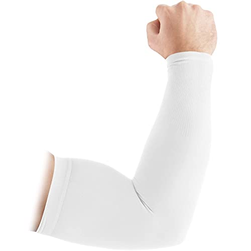 Image of INNERSTYLE Cotton UV Protection Arm Sleeves /Hand Socks - Fingerless, Sun Protection Gloves for Men and Women (White)