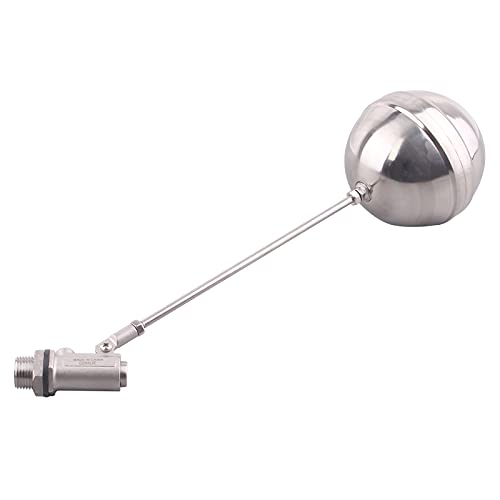 Stainless Steel Float Ball Valves - 1/2” NPT Male Thread Flow Control Float Sensor Valve Automatic Water Level Control Float For Tank Pond Water Tower