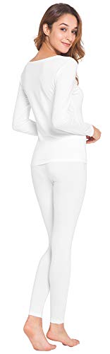 Wiwi Ultra Soft Bamboo Underwear For Women Thermal Long Johns Sets Lightweight Base Layer Top Pants Pajamas Set S-3X, Pure White, Xx-Large #TOP1