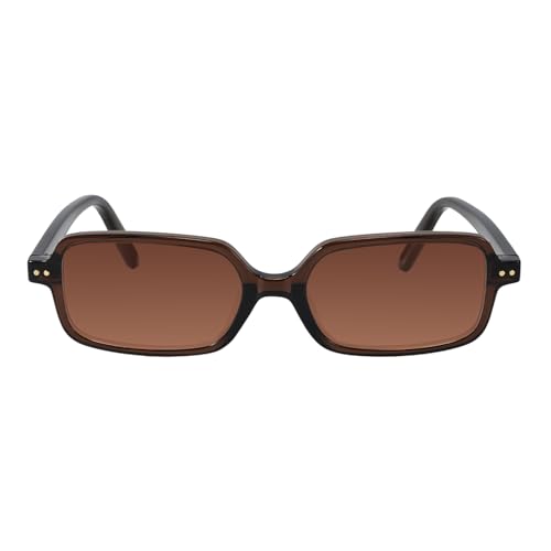 TIJN Retro Rectangular Sunglasses for Women,Vintage 90s Style,Trendy Lightweight UV Protection,Fashion Square Sunnies,Brown