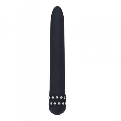 Vibratore rigido nero con glitter stimilazione clitoridea vagina donna nero vaginale anale - toyz4lovers