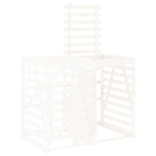 Cache-poubelles résistant aux intempéries en bois blanc pour tri sélectif - 6