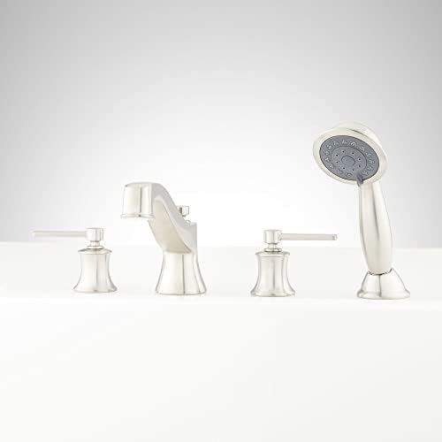 Signature Hardware 454484 Pendleton Deck Mounted Roman Tub Filler Faucet - Includes Hand Shower, Less Valve