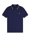 Piqué de algodón 100% FRED PERRY M3600 Camisetas Manga corta Hombre Azul