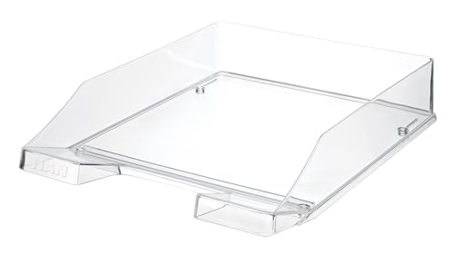 Briefablage klassisch/Basic für Format DIN A4 stapelbar, stabil (Transparent Klar, 2er Set)