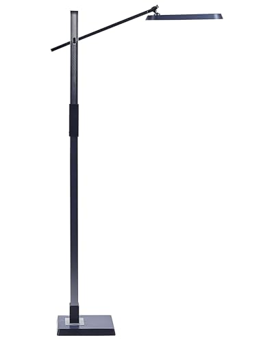 Lampada Da Terra Led Materiale Sintetico Grigio Scuro 144 Cm Altezza Regolabile Soggiorno Camera Da Letto