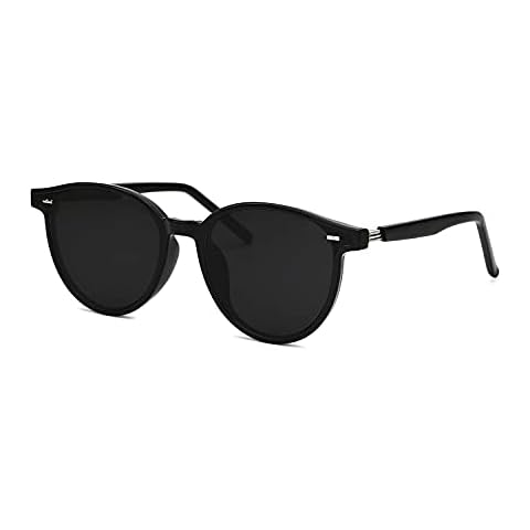 O-Q CLUB Polarised Sunglasses Women Men Designer Retro Sun Shades Eye Glasses Polarized Sun Glasses Ladies Vintage Eyewear Black Sunglasses for Driving Fishing Travelling (black) Cover