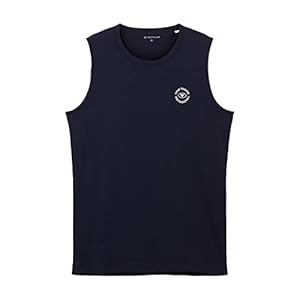 TOM TAILOR 1037261 heren Basic tanktop met logo-print (1-Pack)