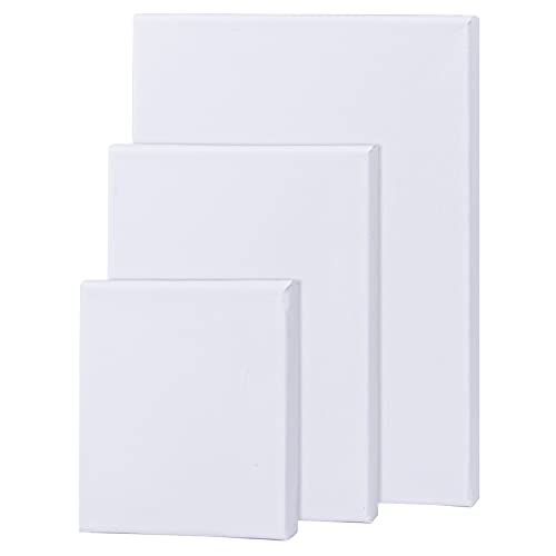 HQdeal Panneaux de Toile, Coton Chassis Entoilé, Blanche Toiles à Peindre Encadrées,Ideal for Oil Painting, Acrylic Painting Cadre DIY Drawing and Sketching,15x15, 20x25, 25x30 cm